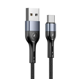 SJ449 Cable de Datos USB A a Tipo C   U55   1M  Negro  Forrado  USAMS