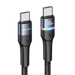 SJ537   Cable de Datos  USB C a Tipo C  100W  PD  1.2M  Negro  U76  USAMS