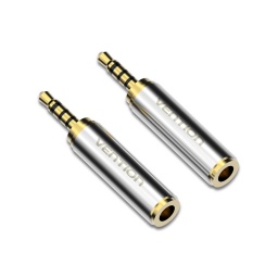 VAB-S02  Adaptador de 3.5 mm hembra a 2.5 mm macho   Dorado  Vention