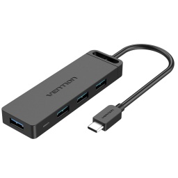 HUB 5 en 1   Tipo C a 4 x USB 3.0  0.15M  Negro  TGKBB  Vention