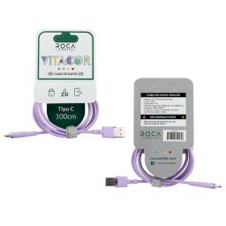 Cable de Datos ROCA   VITACOR  USB a Tipo C  TPE2.1A100cm  Violeta