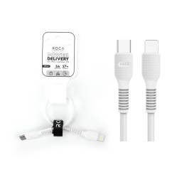 Cable de Datos ROCA   PD  Tipo C a Lightning  20cm  3A  27W  Blanco