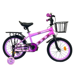 Bicicleta Rodado 16   Rueditas C/Luces  C/Canasto y Parrilla  Lila (BIC101CC) Randers