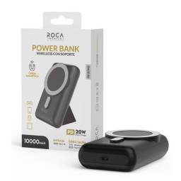 Power Bank ROCA PB10M2   10.000mAh  Carga Magntica  Entrada: Tipo C  Salida: Tipo C 20W + Magntico 15W Negro