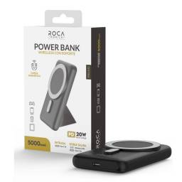 Power Bank ROCA PB5-2MAG   5.000mAh  Entrada: Tipo C  Salida: Tipo C 20W + Magntico 15W  Negro