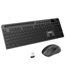 Combo Inalmbrico Mouse y Teclado CSoporte para Telfono   KC411W  Negro  Marvo