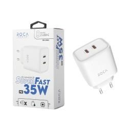 Cargador ROCA 35W   SuperFast  2 USB C  Sin Cable