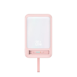 CD219 Power Bank Magntico   CSoporte  Cable Tipo C  10.000mAh  Rosado  USAMS