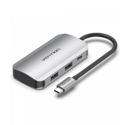 HUB 5 en 1   USB-C a USB 3.0 x 4Micro USB  0.15M  Plateado  TNAHB  Vention