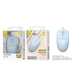 Mouse Optico NG6044 3D   USB  1.35M  Celeste  One+