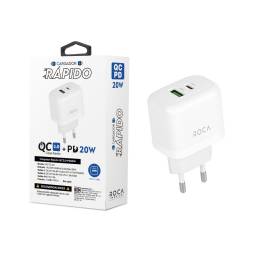 Cargador Rpido ROCA    USB QC3.0  USB C/PD 20W  Sin Cable (RC-TC-C5)