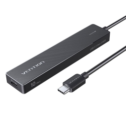 HUB 5 en 1 USB-A 3.2 Gen 2   4 x USB-A  1 x USB-C  10G  0.15M  Negro  CHOBB  Vention