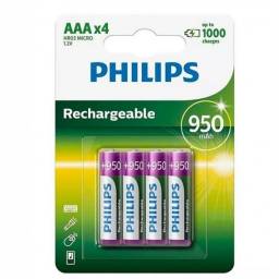 Pila Recargable Philips AAA 950mAh (4 Unidades)