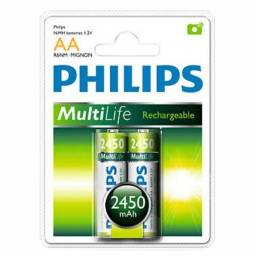 Pila Recargable Philips AA 2450mAh (2 Unidades)