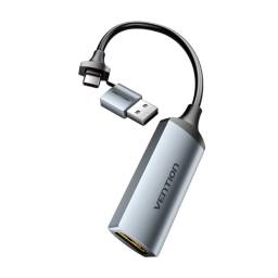 ACWHA- Tarjeta de Captura de Video HDMI A a USB CUSB A 0.1M  Gris Vention