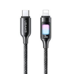 SJ749   Cable de Datos Transparente  USB C a Lightinig  1.2M  CLuces  Gris  USAMS