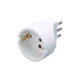 Adaptador Schuko a Ficha 3L   Blanco  Conatel